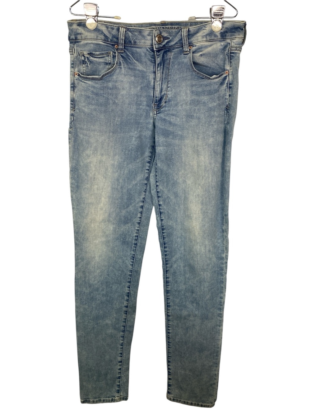 American Eagle Outfitters Light Blue Super Stretch Skinny Jeans Women’s Size 12 - Picture 1 of 5